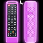 Remote Cover Case for Samsung TV Remote, Cover for Samsung Remote Control for Smart TV Universal Replacement Silicone Sleeve Skin with Lanyard Glow in The Dark-Purple