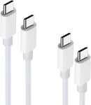 Lot 2 Câbles Pour Honor Magic 6 Lite, 6 Pro, V2, Vs, 5 Lite / 200 Lite, 90 Smart, 90 Lite, ... Usb-C Vs Usb-C, 1m + 2m, 5a Synchro Et Charge Rapide 100w