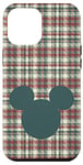 Coque pour iPhone 14 Plus Disney Mickey Mouse Tête Icône Noël Vacances Plaid