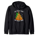 Oh Pizza Tree Christmas Food Lover Christmas Pizza Tree Zip Hoodie