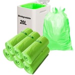 Biodegradable Bin Bags Liner 120PCS, 20l Food Waste Bags Trash Bags Small, 20 Litre Compostable Compost Caddy Liners, Recycled Degradable Rubbish Garbage Bags for Kitchen Office, Green, 50 x 60cm