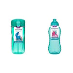 Sistema Hydrate Quick Flip Water Bottle | 520 ml | BPA Free Water Bottle with Straw | Recyclable & Twist 'n' Sip Squeeze Kids Water Bottle For School | Leakproof Plastic Water Bottle | 330 ml