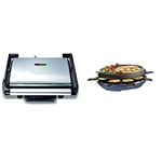 Tefal Gril viande et panini multifonction, 2000 W, Presse à paninis, Rangement & Raclette Colormania 3 en 1 Appareil à Raclette Grill et Crêpe, Revêtement Antiadhésif Easy Plus