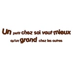 StickHappy SPMA0002-marron-100x22 Stickers citation un petit chez soi vaut mieux Marron 100 x 22 x 0,1 cm