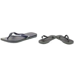 Havaianas, Unisex Adults, Brasil, Flip Flop, Black, 9/10 UK Unisex's Brasil Logo Flip-Flop, NAVY BLUE, 9/10 UK