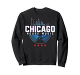 Chicago House Music Vinyl Dj Raver Flag Skyline Apparel Sweatshirt