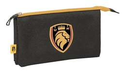 Safta Kings League Ultimate MÓSTOLES Trousse Triple pour Enfant, idéale pour Les Enfants d'âge Scolaire, Confortable et Polyvalente, qualité et résistance, 22 x 3 x 12 cm, Couleur Noire, Noir,