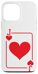 Coque pour iPhone 13 Pro Max Jeu de cartes Jack of Hearts - Costume d'Halloween - Rouge