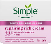 Simple Repairing Rich Face Cream facial moisturiser 22% ceramide boosters 50 ml