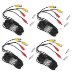 4Pcs Bnc Video Power Cable Cctv Wire Cord Security System Accessories(10M For