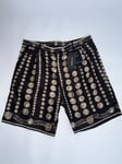 Dolce & Gabbana Men’s Shorts Coin Silk Large 50 Brown D&G Logo Designer RRP £850