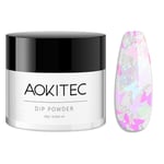 Aokitec Dip Powder 28g, Y2K Sparkling Pink, Nail Powder for Strong Nail Art Long-lasting Dip Nails Acrylic Dipping Powder for Nail Starter & Professional Home DIY Salon Use, No Need Drying