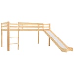 Lit mezzanine d'enfants toboggan et �chelle bois pin 97x208 cm