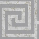 Debona Athena Marble Greek Key Grey & Metallic Gold Wallpaper 4018