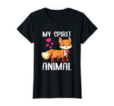 Womens My Spirit Animal Fox I Love Mom Necklace Heart Fox Mom T-Shirt