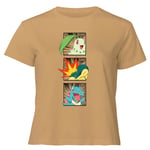 Pokemon Generation 2 Starters Women's Cropped T-Shirt - Tan - XL