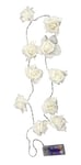 Flair Flower Guirlande de Roses à LED, Plastique, Weiß, 100 cm Lang, 6 cm Ø