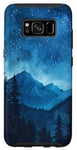 Coque pour Galaxy S8 Paysage de montagne Pin imposant Nuit étoilée