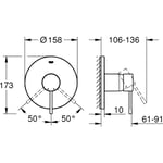 GROHE ESSENCE NY ettgreppsblandare Ø158mmx136mm extra delar t/br mess