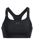 Under Armour Small Women's HeatGear Armour High Sports Bra Black/ Jet Grey - New