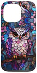 Coque pour iPhone 13 Pro Owl Stained Art Mosaic Stain Art Owl Lover Colorful Floral