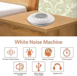 White Noise Machine Rgb / lämmin yövalo, uniavustaja, äänen rentoutumiskone automaattisella sammutusajastimella