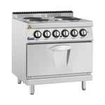 Royal Catering Elektrisk spis med ugn - 13,9 kW 4 plattor 80 x 73 cm Pro 730-serien