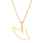 Iran Map Hänge Halsband för män Kvinnor Rostfritt stål Guld Silver Choker Iran Kontur Hjärta Flagga Smycken Present Gold