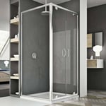 CABINE DE DOUCHE 90X90 VERRE 2 PORTES PIVOTANTES P TRANSPARENT AP. 90