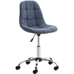 Tabouret chaise de bureau pivotante hauteur réglable tissu bleu TAB010004