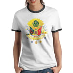 WoodWorths Coat Of Arms The Sisak Empire Womens Short Sleeve T Shirt Tees Contrast Summer(Medium,Black)