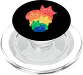 Cat Lover Pet Owner Doodle Rainbow Cats PopSockets PopGrip pour MagSafe