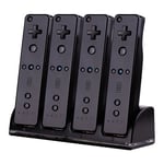 Station Chargeur 4 Port Mp Power - Noir - Charge Support De Charge Station + 4 Batterie 2800mah Pour Nintendo Wii Wiimote Manette Télécommande