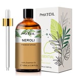 PHATOIL Huile Essentielle Néroli 100ml, Huile Essentielle Fleur d'Oranger Pure Naturelle, Huile Essentielle pour Diffuseur Aromathérapie, Humidificateur, Bougies