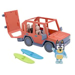 Bluey, 4WD Family Vehicle, with 1 Figure and 2 Surfboards Customizable Car - Adventure Time for Ages 3+