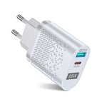 US/EU/UK/KR 65W GaN-laddare för QC 3.0 USB PD Väggladdare Typ C USB Snabbladdare för Laptop Telefon Power Bank Adapter Vit - EU