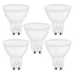 Vicloon GU10 LED Light Bulbs, 5 pcs 6W GU10 LED Bulb, 40W Incandescent Bulb Equivalent, 50W Halogen Bulb Equivalent, Cold White 6500K, 450lm, 120°Beam Angle, No Dimmable