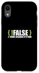 Coque pour iPhone XR Programmeur programmation blague faux drôle parce que c'est vrai