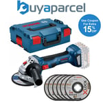 Bosch GWX 18V-7 X-LOCK 18v 115mm Brushless Angle Grinder Bare LBOXX + 6 Discs