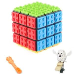 Taolele Brick Blocks 3x3 Speed Cube Toy with 108Pcs Owl Mini Building Blocks Cute Animals Sets, Build-On Brick 3D Magic Cube 3 in 1 Brain Teaser Puzzles Ideas STEM Toy for Magic Cube Enthusiasts