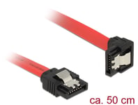 DELOCK – SATA 6 Gb/s Cable straight to downwards angled 50 cm red (83979)