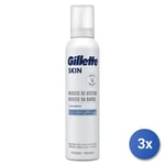 3x Gillette Skinguard Shaving Foam 240 Ml. Ultra Sensitive