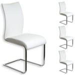 Idimex - Lot de 4 chaises aladino, en synthétique blanc