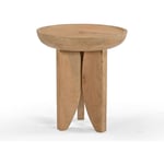 Table d'appoint ronde en bois massif ø45cm - Bois clair - jepara