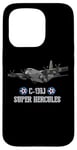 Coque pour iPhone 15 Pro Avion de transport militaire américain C-130J