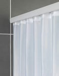 WENKO Rail de douche extensible Era, Tringle pour rideau de douche télescopique avec 12 accroches rideau, fixation sans perçage, Aluminium inoxydable, 75-125x2x3,5 cm, Blanc