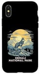 Coque pour iPhone X/XS Destination de vacances avec loups gris dans le parc national de Denali