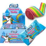 Vidal Unicorn Rolls Fruit Gum Rolls With Strawberry Flavour Full Box - 24 x 19g