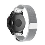 Garmin Fenix 5S Ruostumaton Teräs Kellon Vaihtoranneke -Hopea Hopea/Harmaa