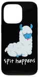 Coque pour iPhone 13 Pro Spitting Lama Happens Spit Alpaga amusant Jeu de mots